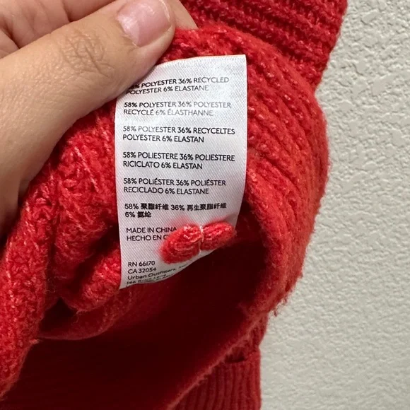 Pilcro Red Chunky Knit Turtleneck Sweater - Picture 6 of 6